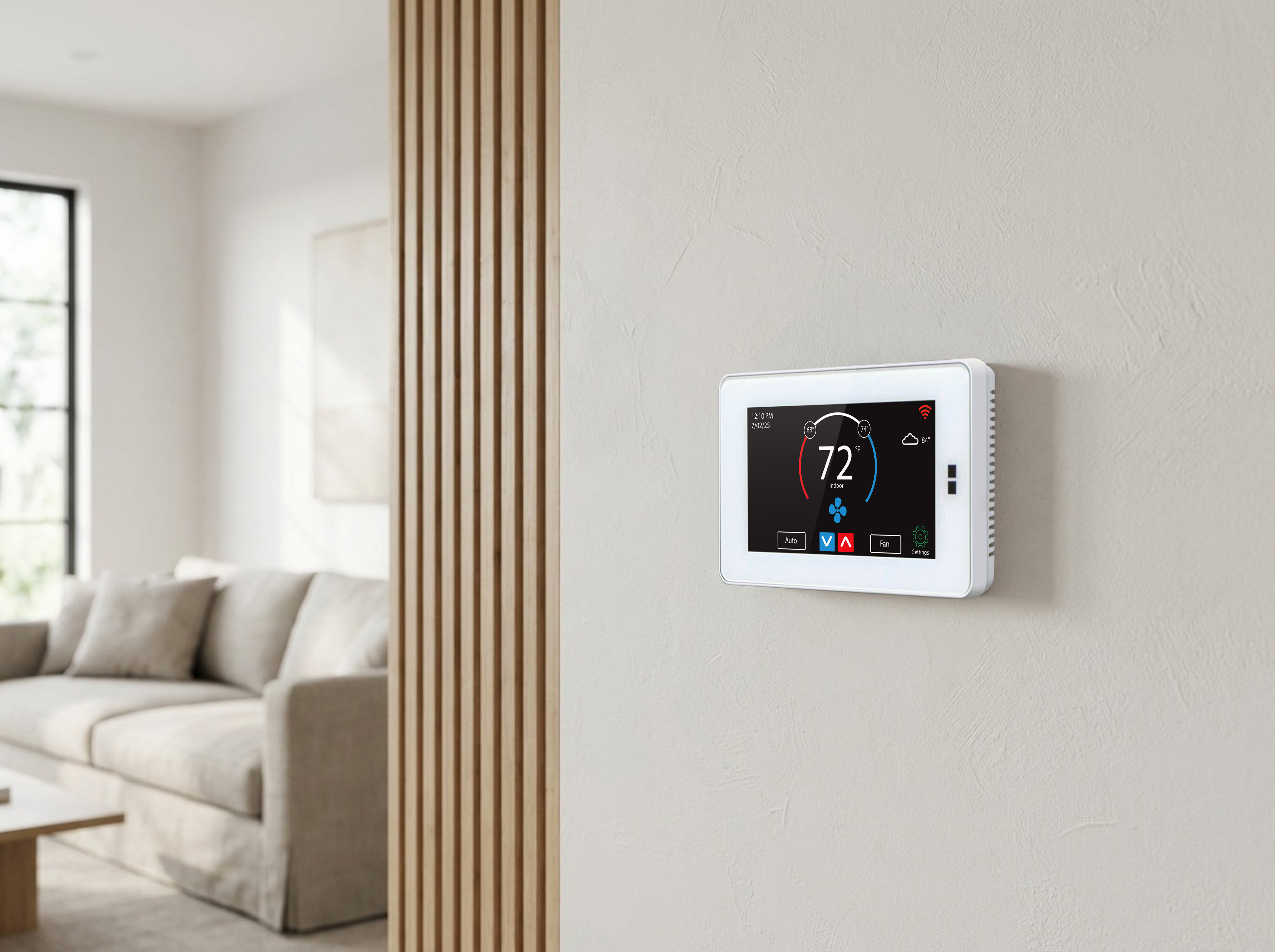 Smart thermostat in luxury home